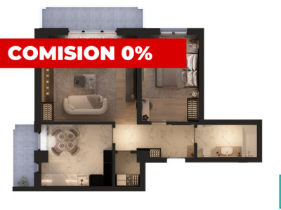Apartament cu 2 camere decomandat in bloc nou finalizat, Visani!