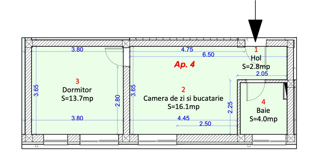 Apartament tip Studio-36,6 mp, bloc modern. Șelimbăr, lângă Shopping City Sibiu