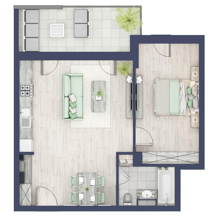 Apartament 2 camere, etaj 3