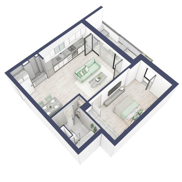 Apartament 2 camere, etaj 3