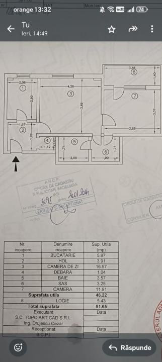 Apartament cu 2 camere langa Palas, et.1, circular! Comision zero!