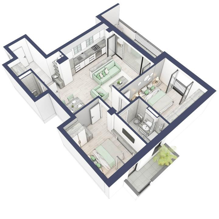 Apartament 3 camere, etaj 2, intabulare vara 2026