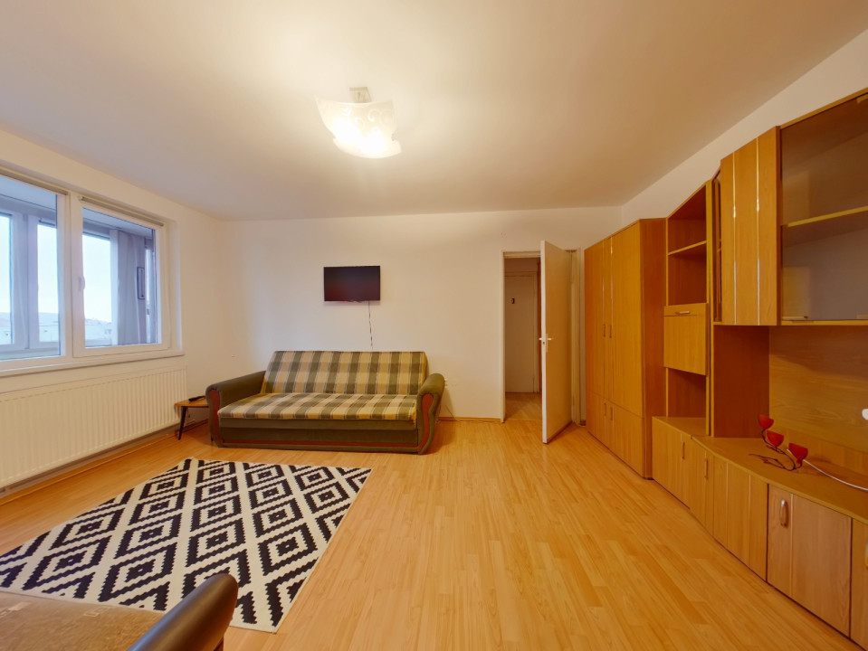 Inchiriere apartament 2 camere, mobilat si utilat + balcon de 11mp - zona Astra