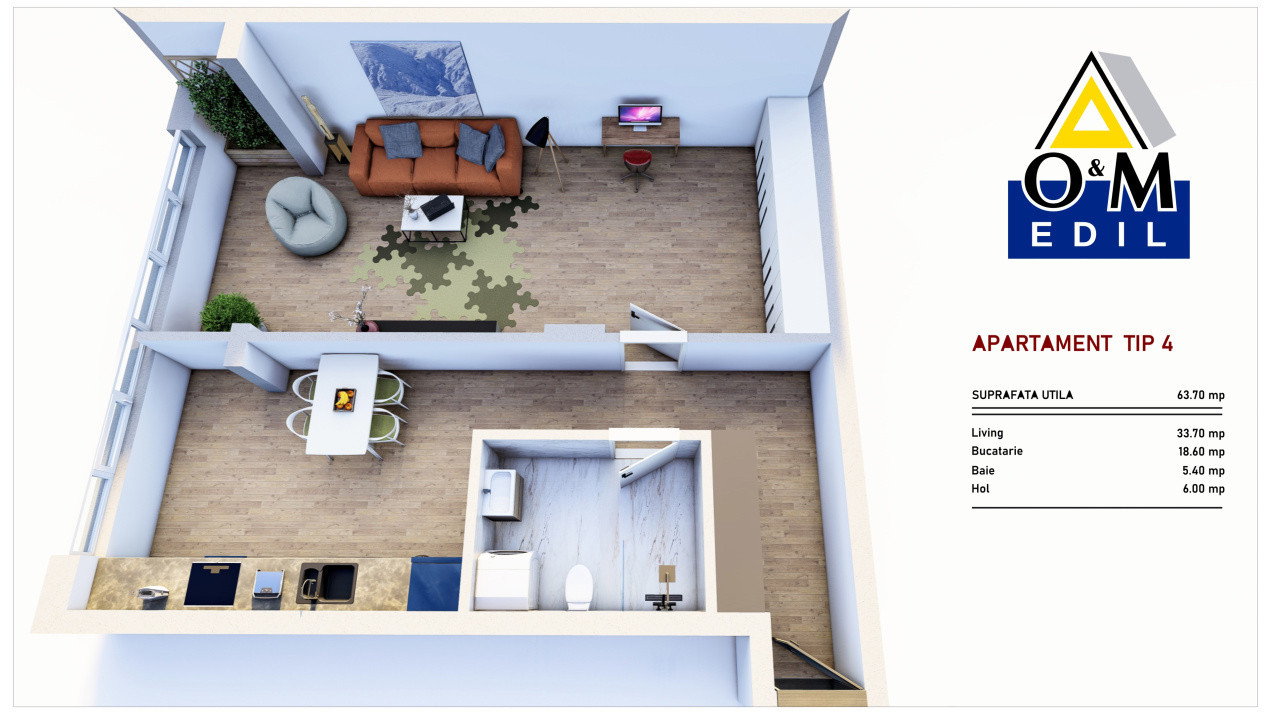 1000 €/mp + TVA - Apartament NOU intabulat cu 2 camere  - Predare 1 mai 2026!!