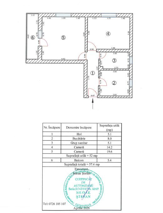 Apartament modern- 2 camere, etaj 1-decomandat, loc de parcare - Tractorul 