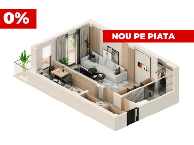 Apartament 1 cameră 38 mp | Bloc nou P+4 | Parcare inclusă | Valea Lupului