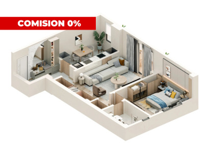 Apartament 2 camere 56 mp | Bloc nou | Parcare inclusă | 94.000€ | Valea Lupului