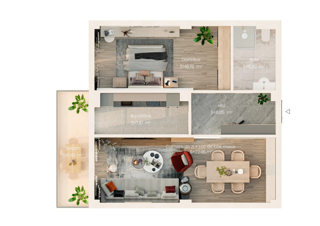 Apartament 2 camere 60 mp utili | Bloc nou | Parcare | 99.000€ | Valea Lupului