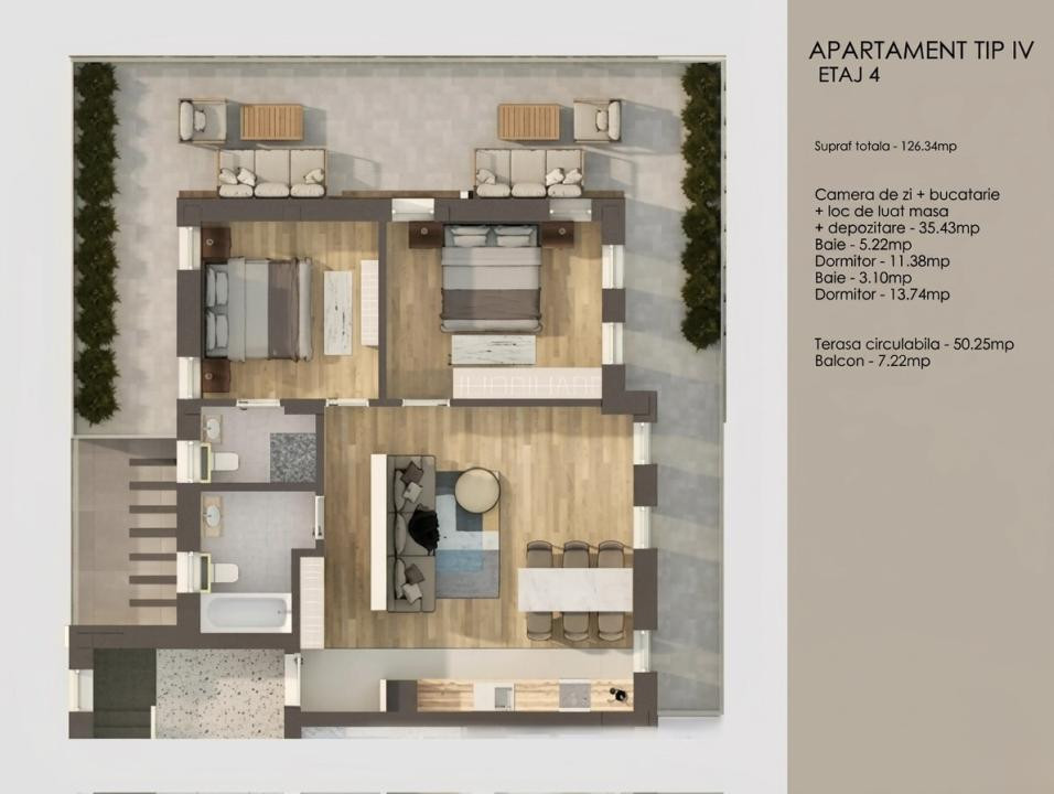 Penthouse in Tractorul - Coresi |3 Camere |Terasă 50 mp |  Finalizare iulie 2026