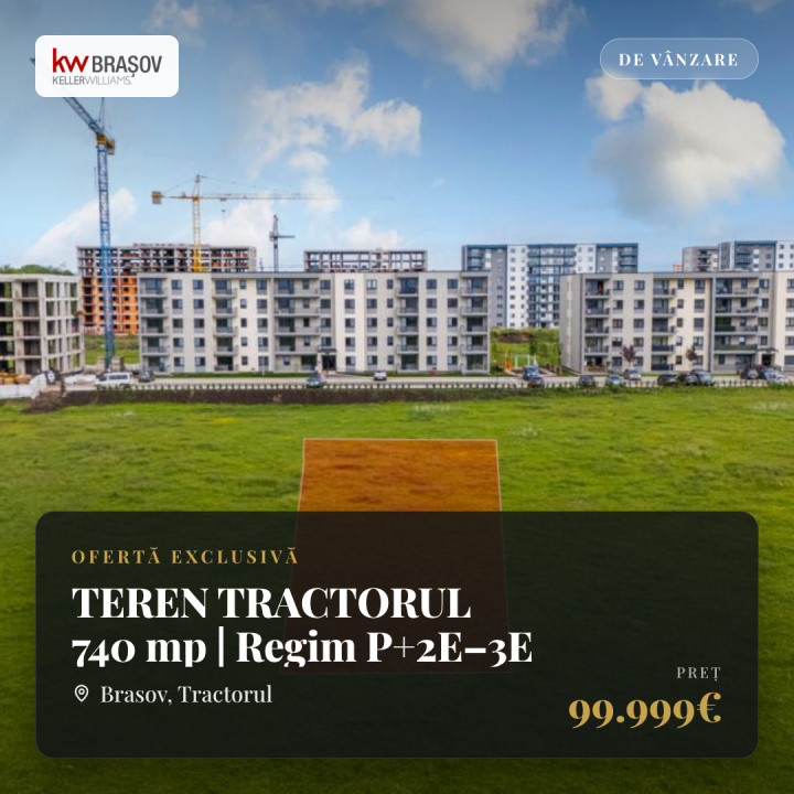 TEREN TRACTORUL 740 mp | Regim P+2E–3E |  Brașov