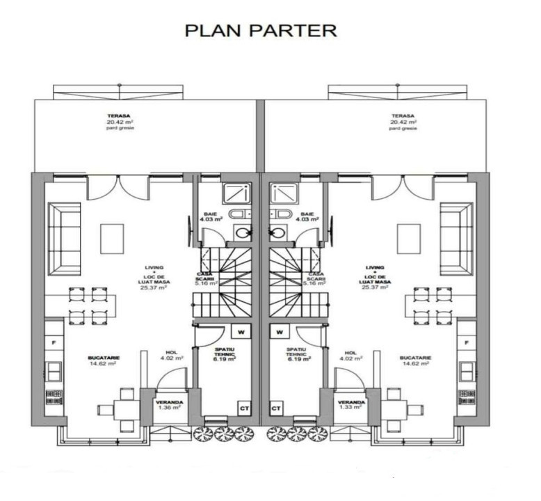 Casa tip duplex cu terasa si teren - predare la cheie - Cristian