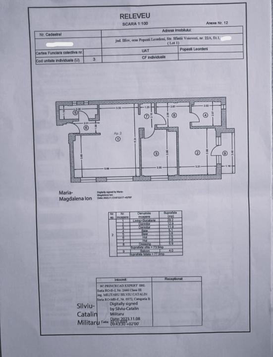 3 camere*Etaj 1*Bloc boutique*Loc de parcare*Ready to move in