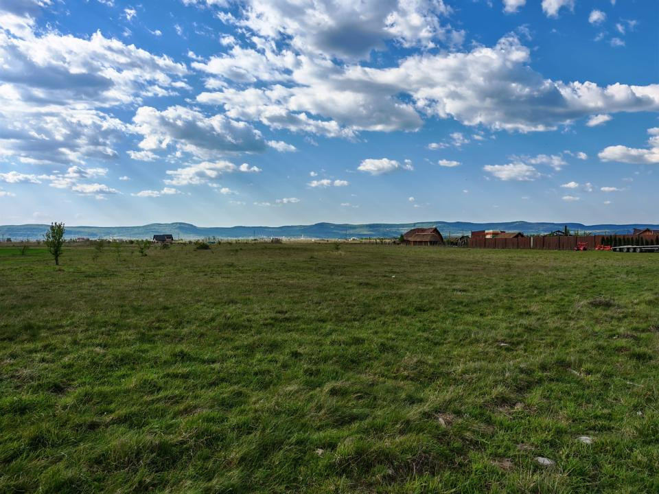 Teren 12.600 mp, front 56m la stradă asfaltată, vedere la munte 