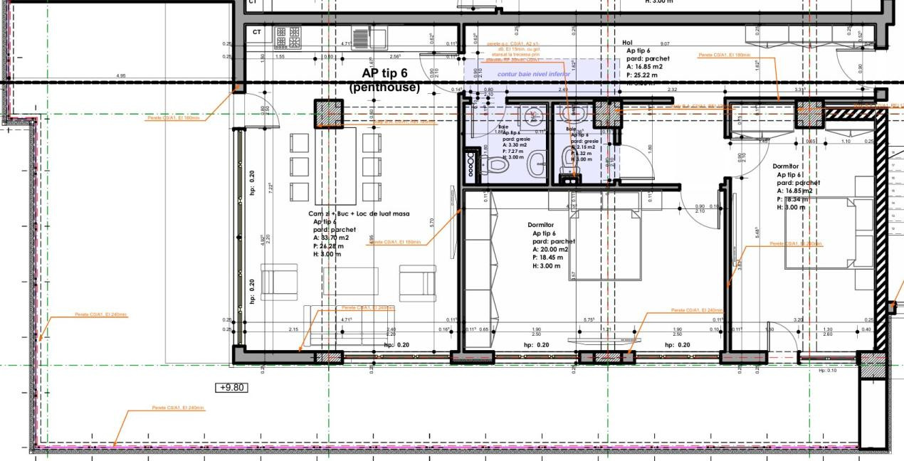 Apartament Penthouse 103mpu 3-4 camere terasa 76mp de vanzare Sibiu