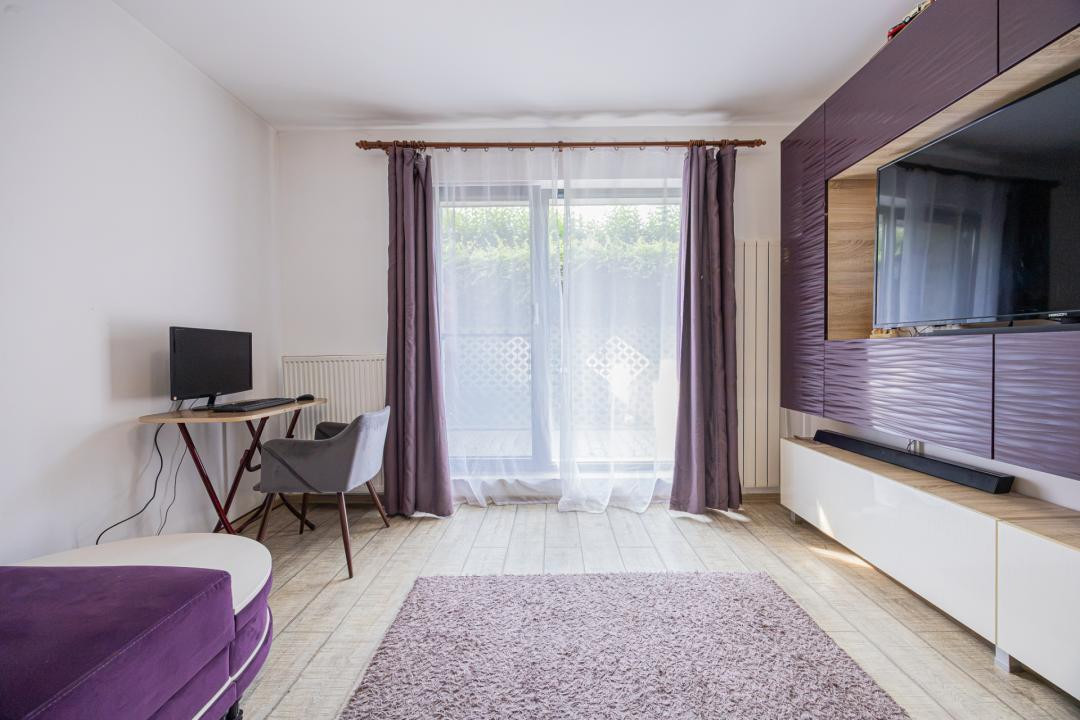 Apartament 2 camere+dressing |Mobilat și utilat |Grădină 29mp |Parcare + Boxă | 