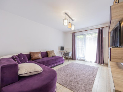 Apartament 2 camere+dressing |Mobilat și utilat |Grădină 29mp |Parcare + Boxă | 