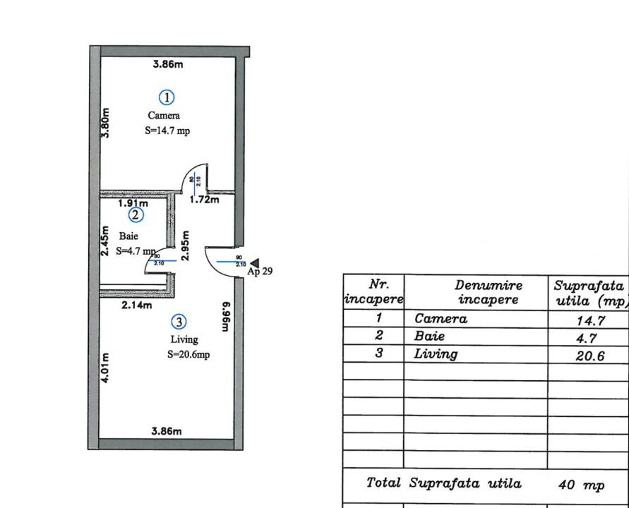 Studio - 2 camere în bloc nou  Stupini