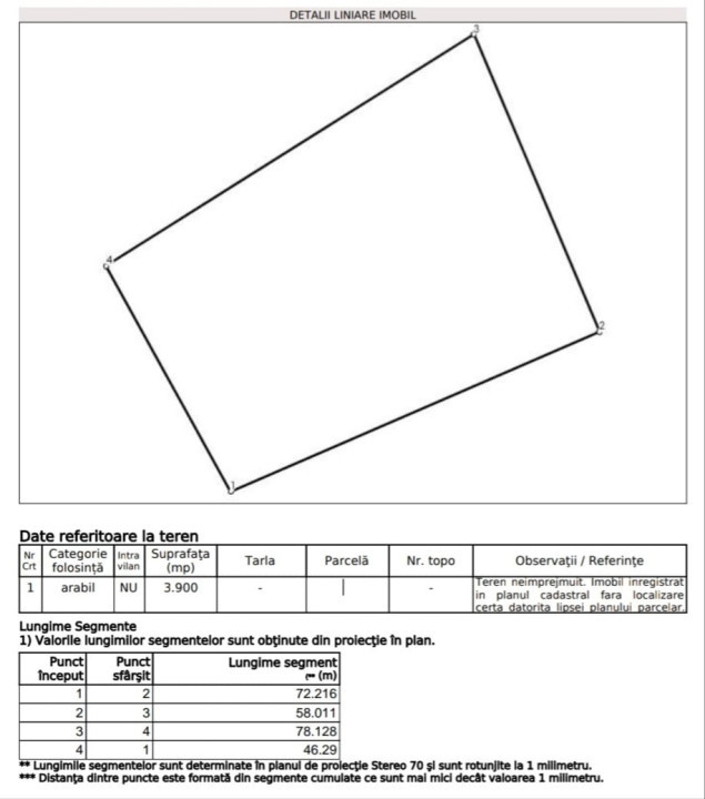 Teren extravilan 3900 mp, aproape de drum național și pădure, giratoriu Vestem