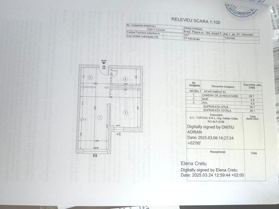 2 CAMERE, BLOC 2025, LOC DE PARCARE, PIPERA