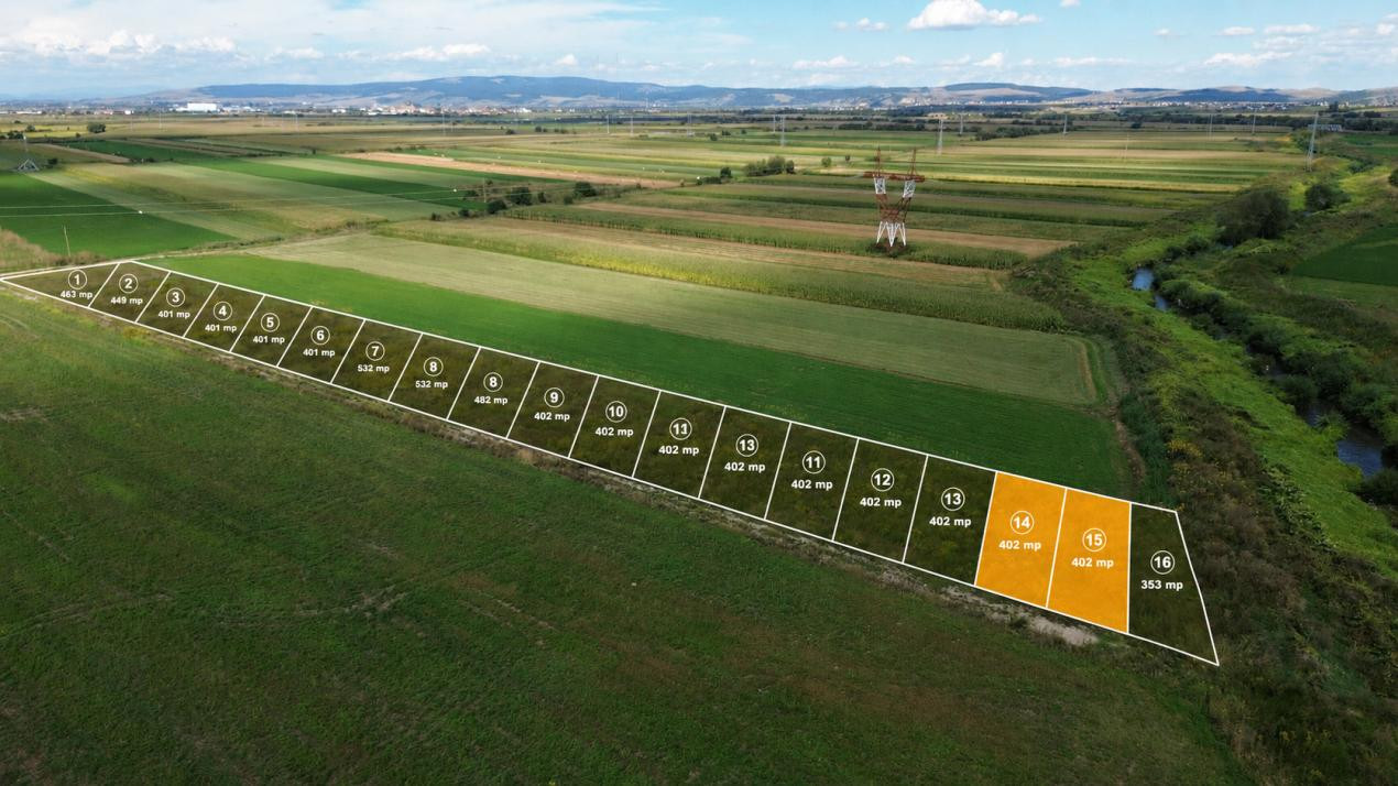 Teren intravilan,402 mp ,Stupini-Brașov.Destinatie grădină de vară si investitie