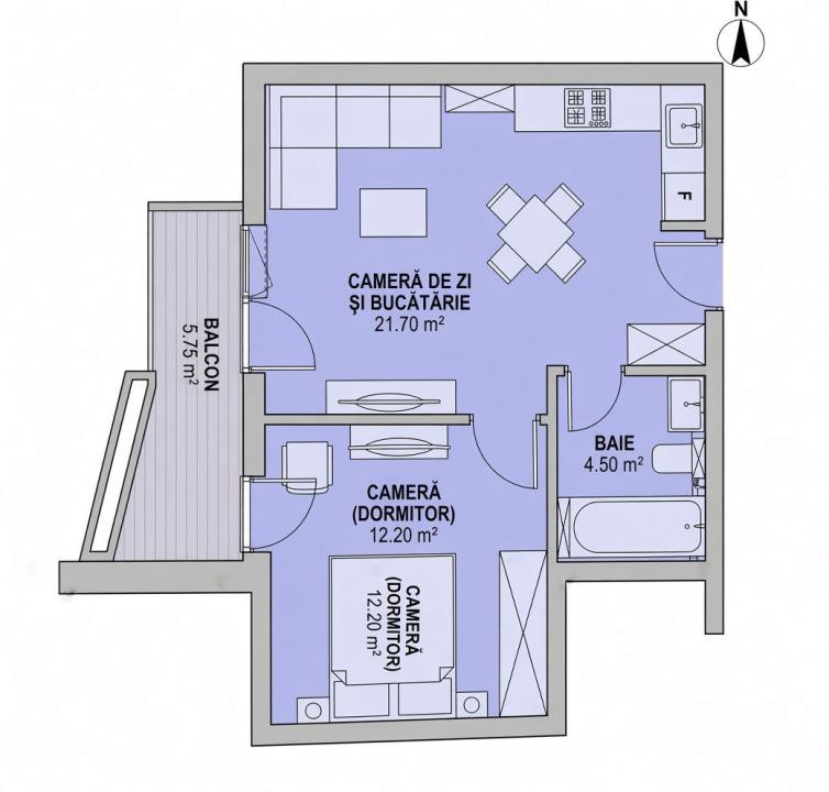 Apartament 2 camere tip studio