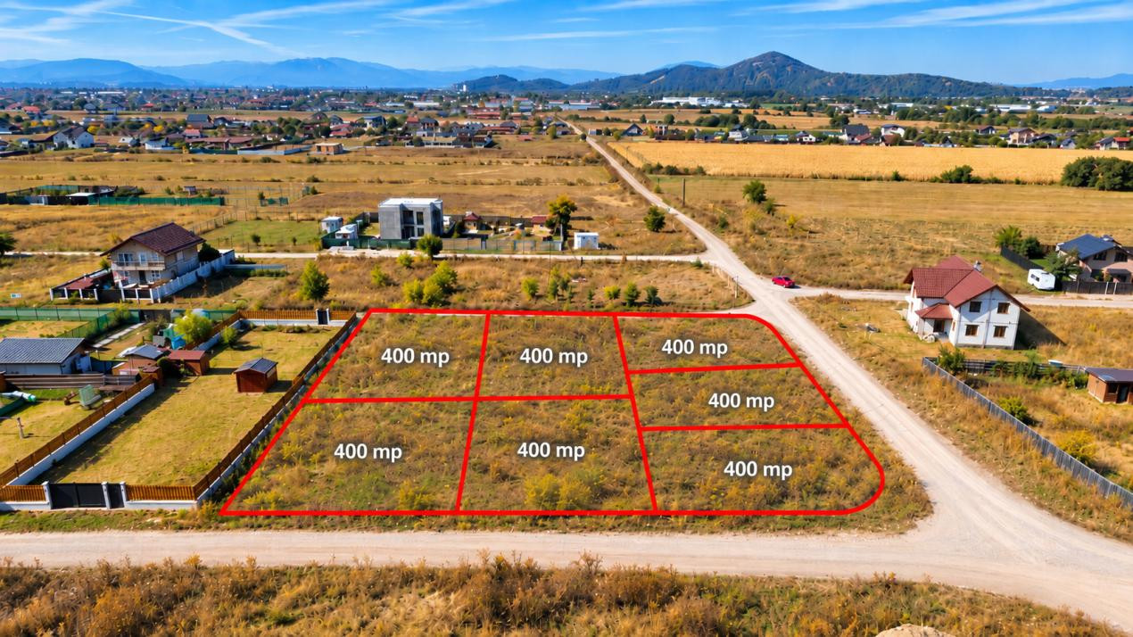 Teren Intravilan,400 mp,Hărman, Utilități aproape, Constructie Case, Comision 0%