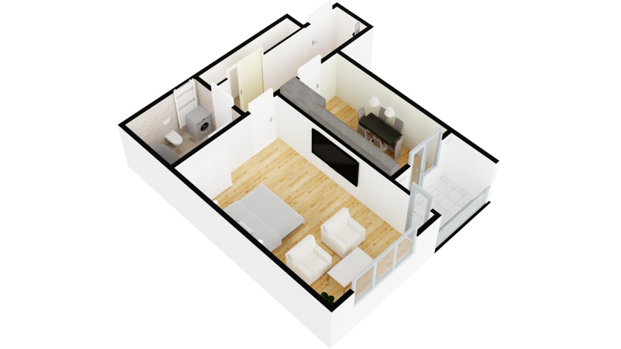 Apartament 1 camera cu Gradina - Nou - Selimbar