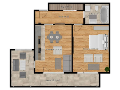 Apartament 2 camere - Nou -Etaj 2 - Selimbar