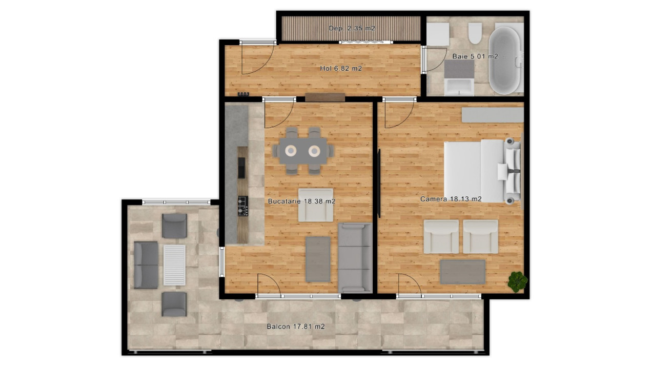 Apartament 2 camere - Nou - Etaj 1 - Selimbar