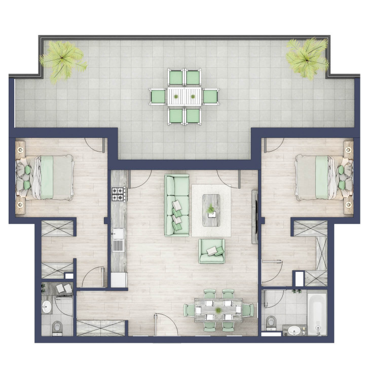 Apartament 3 camere - 2 bai - parcare subterana inclusa 
