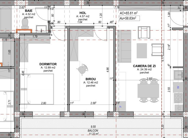 Apartament - 3 camere - Etaj 3 - Decomandat - La cheie 